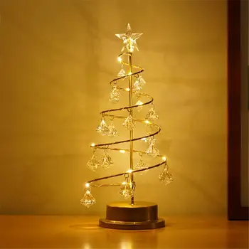 LED Crystal Diamond Christmas Tree Night Light Battery Powered Decor Fairy Lamp prezenty do sypialni, salonu blaty