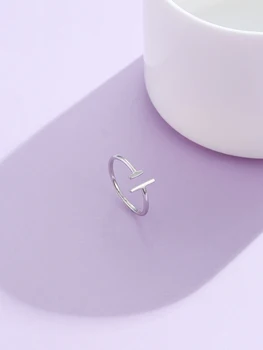 LEKANI minimalistyczne pierścionki dla kobiet autentyczne 925 srebro biżuteria stojak regulowany palec pierścień ręcznie prezent jubileuszowy