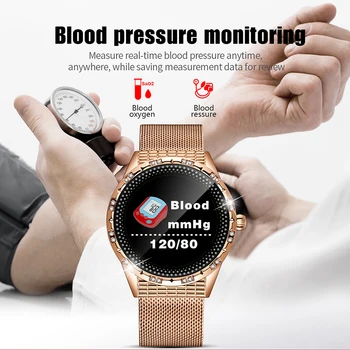 LIGE New women smart watch wodoodporny sport for iPhone Heart rate blood pressure Monitor fitness tracker smartwatch woman men