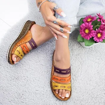 LOOZYKIT nowe letnie sandały damskie szyć sandały damskie open toe buty Casual 2019 moda platforma slajdy obuwie plażowe