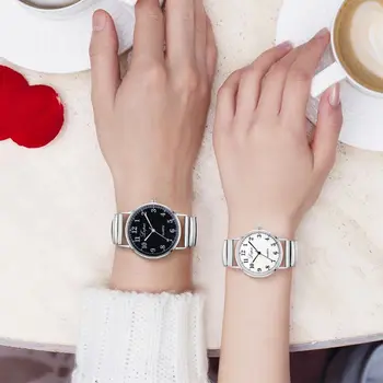 LVPAI damskie zegarki symulacja topionego sukienka ze stali nierdzewnej z zegarem prezent moda elastyczny teleskopowy pasek damski zegarek #W