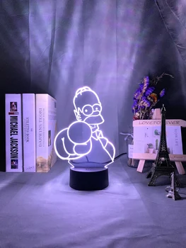 Led Night Light 3d IllusionSimpsons rysunek unikalny dla dzieci prezent na Urodziny dla dzieci nocne wystrój Usb bateria stół 3d lampa Simpsons