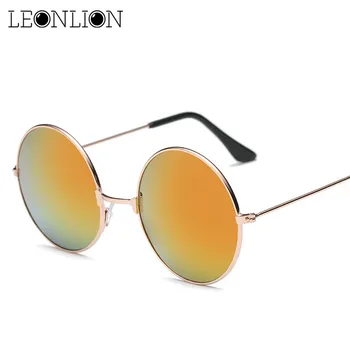 LeonLion 2021 okrągłe metalowe okulary Kobiety karmelowy kolor klasyczny retro Tęcza okulary mężczyźni Oculos De Sol Masculino UV400