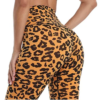 Leopard Print Damskie Legginsy Spodnie Jogi Ćwiczenia Fitness Jogging Spodnie Bez Szwu Siłownia Sport Całkowita Długość Aktywne Spodnie