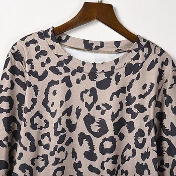Leopard Print Zestaw 2 Sztuk Domowy Strój Jesień Zima Top Z Długim Rękawem I Spodnie Spodnie Lounge Wear Casual Odzież Damska, Odzież