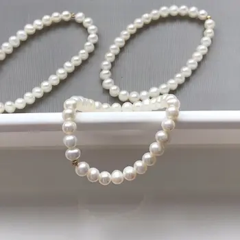Lily Jewelry 4-5 mm prawdziwy bransoletka perłowa srebro próby 925 złoty kolor koraliki elastyczność bransoletka damska biżuteria dropshipping