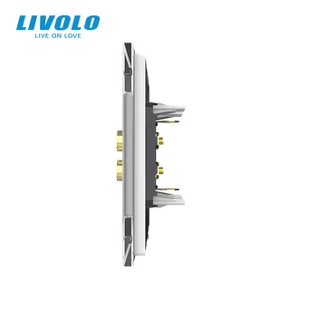 Livolo EU standard Sound Wall Socket, Sound banana plugs,New Style Crystal Glass Panel