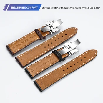 Longiness Master colección correas de reloj pulseras de cuero de vaca 19 20 21mm
