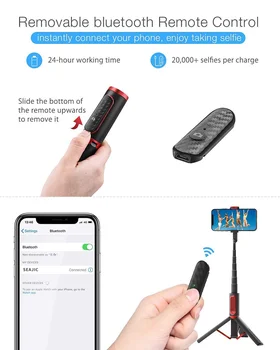 M18 Bezprzewodowy Bluetooth Selfie Stick mini statyw przenośny 15 kg Playload statyw Selfie Stick dla smartfonów z systemem Android z systemem IOS