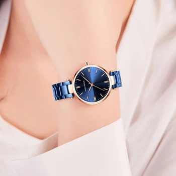 MINI FOCUS - Brand Fashion Business Relojes Para Mujer japoński mechanizm wodoodporny Sun Grain stali watchband zegarek dla kobiet