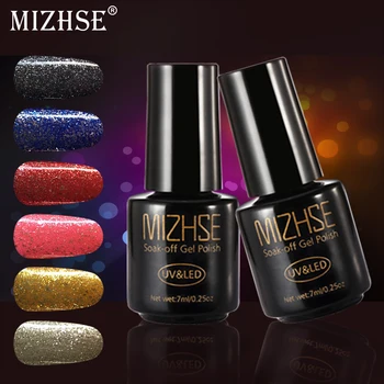 MIZHSE Glitter Gel nail Polish Set Soak Off Shining Gel nail Polish Vernis Semi Permanant UV LED żel manicure paznokci sztuki
