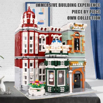 MOC Yeshin 16005 Street View Creative Series Antique shop, collection Green Grocer Model Building Blocks Brick Compatible Toy