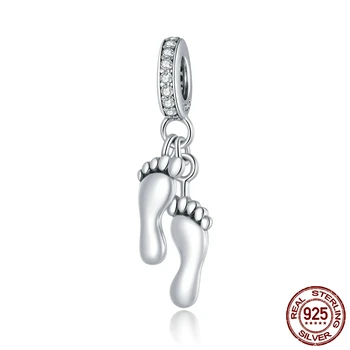 MOWIMO 2020 925 srebro świeci Cyrkon nóżki zawieszenia pasują oryginalne srebrne bransoletki wisiorek tworzenia biżuterii BKC1692