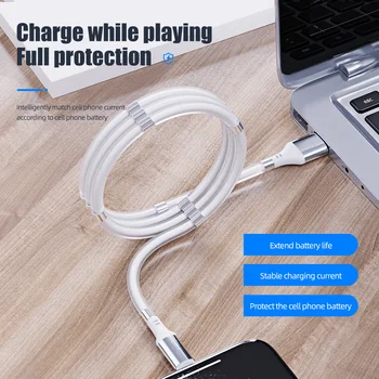 Magic Rope USB-C magnetyczny kabel typu C kabel USB 2.4 A telefon szybkie ładowanie kabel synchronizacji danych dla Samsung A51 S10 S20 kabel do ładowania