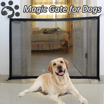 Magiczne bramy dla psów elastyczne Pet bariera siatka składana dla dzieci ochronny ogrodzenia przenośne pies jest Bezpieczny, strażnik obudowa do domu kryty schody