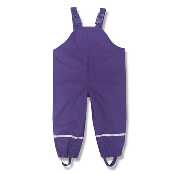 Marka wodoodporny polar-miękki Baby Girls Boys PU Rain spodnie ciepłe spodnie dla Dzieci odzież dla dzieci stroje dla 85-130 cm