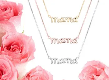 Mała mama mama Mama listy naszyjnik słowo początkowa miłość alfabet matka naszyjniki dla dziękczynienia, Dzień matki prezenty