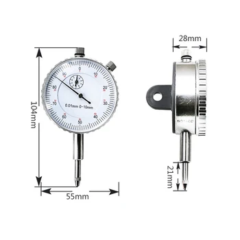 Mechaniczny wskaźnik dial wskaźnik 0-10 mm / 0,01 mm rozdzielczość mechaniczny chronograf wskaźnik przyrząd pomiarowy z obudową ze stopu aluminium
