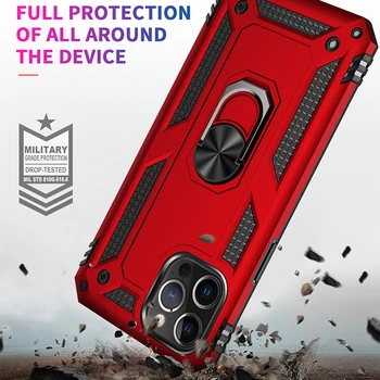 Metalowy magnetyczny uchwyt armor etui do telefonu iPhone 12 Mini 11 Pro Max tylna pokrywa dla iPhone Xs Max XR X 8 7 Plus SE 2020 etui