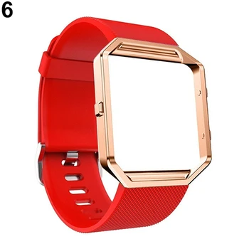 Miękki silikonowy pasek do zegarka Smart Watch wymiana sportowego bransoletki watchband z ramką z różowego złota dla Fitbit Blaze