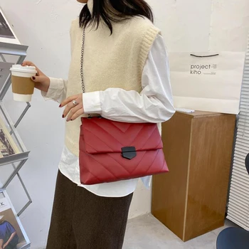 Moda łańcuch Crossbody torby dla kobiet nowy klapa torby projektant torebki skóra ekologiczna podróży damska torba na ramię