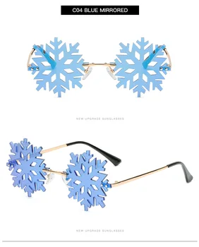 Moda Śnieżynka damskie okulary bez oprawek okulary przezroczysty biały punk okulary vintage męskie okulary wyjątkowe świąteczne odcienie