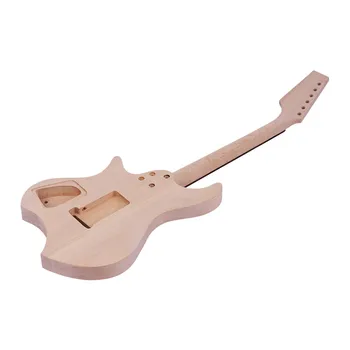 Muslady niedokończony DIY gitara elektryczna zestaw Lipa ciało klon gitara szyi Palisander gryf z tremolo przednia