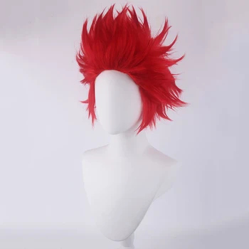 My Boku no Hero Academia Eijirou Kirishima Eijiro krótki czerwony odporne na cosplay kostium wig + peruka Czapka