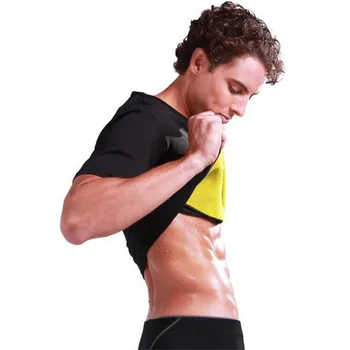 Męskie sportowe, Bieżnia t-shirt Thermal Body Shaper Slimming Compression Shirt Slim Shirt Neoprene Waist Trainer Fitness Sportwear