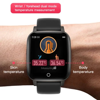 Mężczyzna inteligentny zegarek temperatura ciała 24 godziny pomiaru zdrowia zegar rytmu serca Smartwatch fitness-tracker dla XIAOMI Android IOS