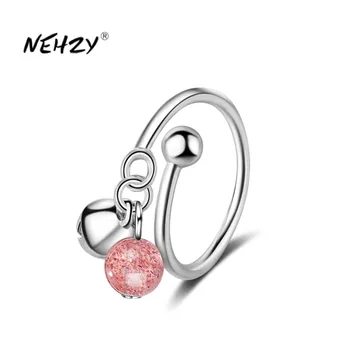 NEHZY srebra próby 925 Nowa moda biżuteria wysokiej jakości kolor piłka Agat Kryształ Cyrkon dzwon pierścionek rozmiar regulowany pierścień