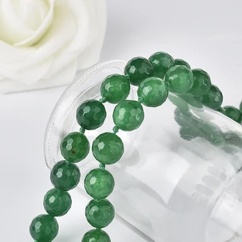 Najlepsze sprzedaży naturalny zielony chalcedon 10 mm okrągłe koraliki naszyjnik biżuteria naszyjnik DIY Projekt węzeł kobiet naszyjnik prezent świąteczny