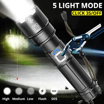 Najnowszy ultra mocny latarka led XHP70.2 26650 światła led XLamp XHP50 USB Akumulator taktyczna latarka use 18650 Zoom Torch