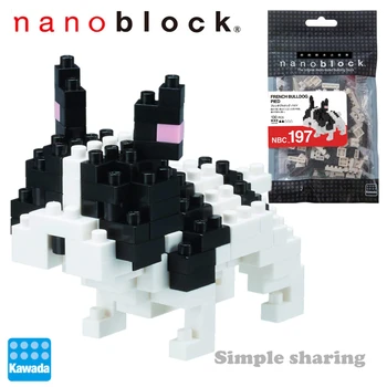 Nanoblock buldog francuski Pied Mini Bricks Puzzle NBC197 130Pieces Diamond Creative Building Toy For Children Kolekcje