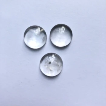 Naturalny przezroczysty kwarc kryształ akrylowe kaboszon kamień 8 mm 12 mm 16 mm okrągły kaboszon kamień pierścień osoba, produkcja biżuterii 3 szt./lot