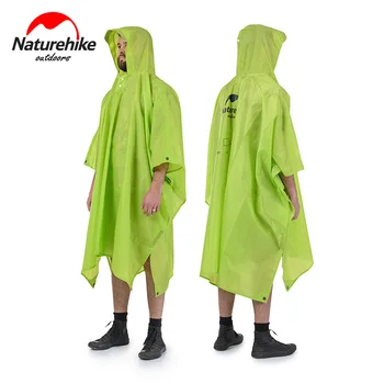 Naturehike 3 w 1 z kapturem poncho deszcz wodoodporny płaszcz kurtka dla mężczyzn kobiet dorosłych odkryty camping turystyka namiot mata NH17D002-M