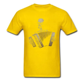 Niestandardowe t-shirt czaszka fortepian akordeon koszulka mężczyźni Blues kochanek t-shirt Vintage czarny bawełna męskie topy koszulki Slim Fit odzież