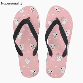 Nopersonality letnia buty damskie Flipflops różowy chomik codzienne kapcie dla nastolatek Slip-on mieszkania damskie japonki domowe