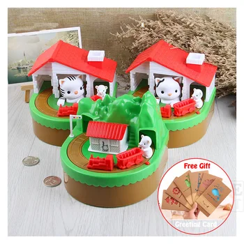 Nowa Elektroniczna skarbonka Cute Mouse And Cat Money Box With Music Coins Saving Box gry planszowe dla dzieci, zabawki Urodziny prezent na boże Narodzenie