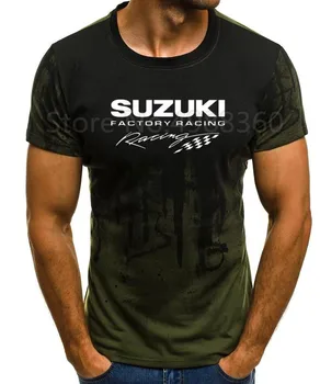 Nowa letnia Suzuki Racing Team koszulka z krótkim rękawem męska Suzuki Gsxr Gsx R Print clothing O-neck splash-ink Printed t-shirt