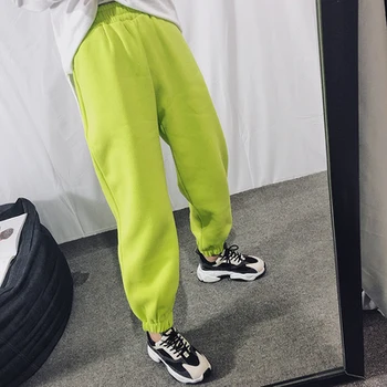 Nowa moda hip-hop spodnie student dziewczyny jednolity kolor dorywczo sportowe spodnie fajne Knickerbockers kobiety temat spodnie sportowe Runner dziewczyny