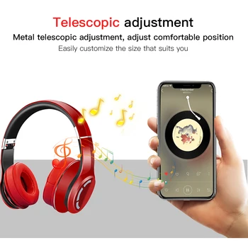 Nowe bezprzewodowe składane słuchawki Bluetooth 5.0 zestaw słuchawkowy stereo sportowe przenośne audio wideo słuchawki bezprzewodowe obsługuje karty SD