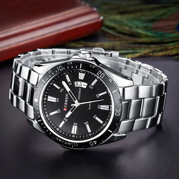 Nowe męskie zegarki Top Luxury Brand CURREN Men Full Steel Zegarki kwarcowe zegarki analogowe wodoodporna wojskowe zegarki wojskowe