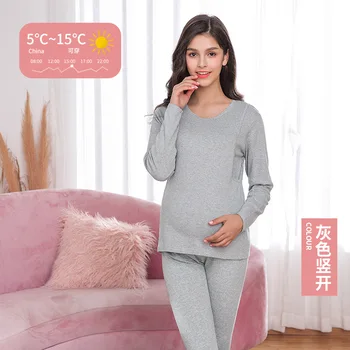 Nowe poród kobiet w ciąży jesień zima porodzie laktacja piżamy z bawełny odzież dla kobiet w ciąży ciepła bielizna strój