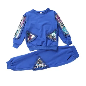 Nowe ubrania dla dzieci, modna, bawełniana geometryczna 2 szt. kostiumy dla dzieci, dla dziewczyn, fajne stroje dla dzieci odzież dziecięca jesień zima 2020
