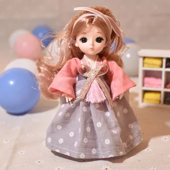 Nowy 16 cm lalka BJD 3D oczy ruchome stawy piękna z przegubem mini doll odzież obuwie dress up gra logiczna dziewczyna najlepsza zabawka prezent