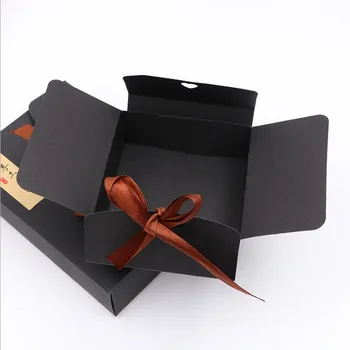 Nowy DIY 5szt box pięciu rozmiarach najpopularniejsze czarne i kraft-pudełka z taśmą, ślub usługa baby shower party pudełka 2019