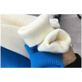 Nowy Jesienny Sweter Bawełna Kobiety 2019 Harajuku Mleko Wyszywane Niebieski Sweter Luźne Okrągły Dekolt Vintage Rysunek Sweter Damski
