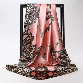 Nowy, luksusowy marka Twill Jedwabny duży szalik damska moda pas satynowy wzór kwadratowy szalik ladys projekt chusteczkę 90x90cm bandana