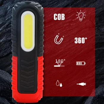 Nowy super jasne magnetyczny COB LED latarka Akumulator światło do pracy 360 stopni stoisko wisi Latarka lampa ostrzegawcza lampka kontrolna